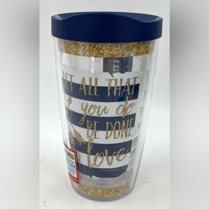 Simply Southern Tervis Tumbler 16 oz. Cup Blue Gold 1‎ Corinthians 16:14 New NWT